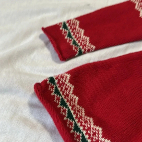 Tahari 3-6 Mos . Holiday Girl's Tree Reindeer Fairisle Sweater Dress New - Picture 3 of 6